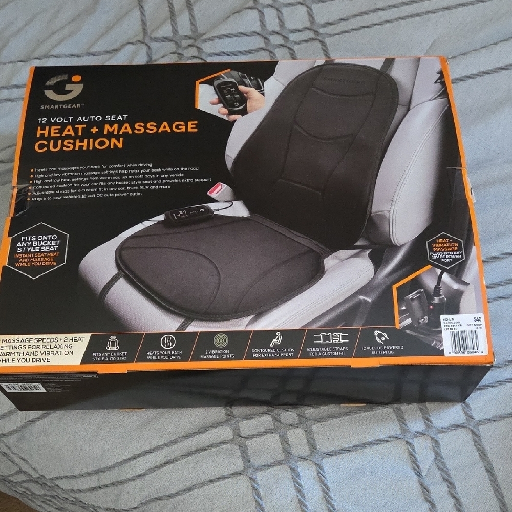 Smart Gear Black Heat and Massage Cushion